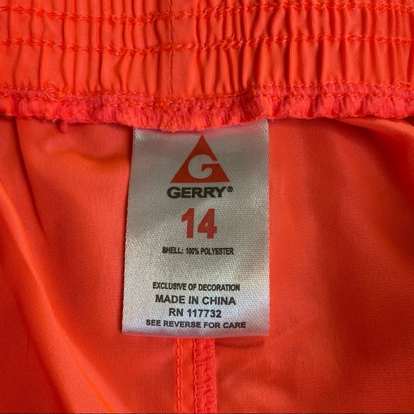 Gerry Neon Coral Athletic Shorts Swim Coverup - Picture 4 of 7